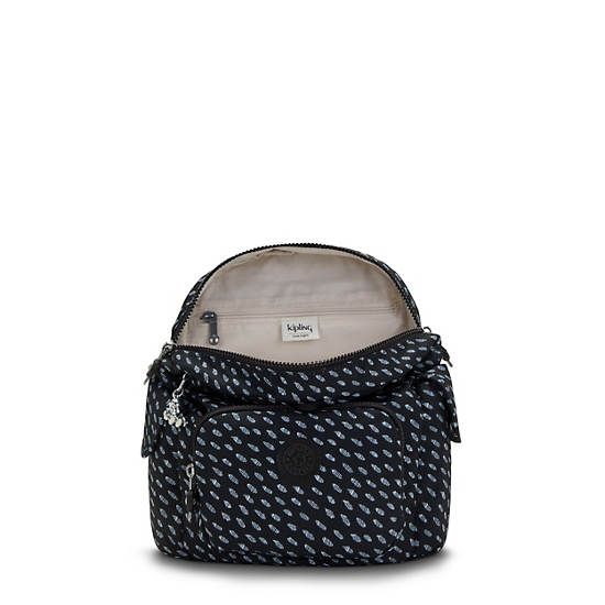 Plecaki Kipling City Pack Mini Printed Czarne | PL 1722KO